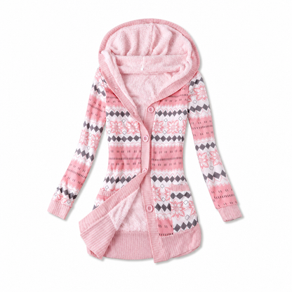 💖Black Friday Mega Deal – 50% off!💖 🌼Women's Mid-Length Hooded Knit with Cotton Lining