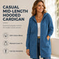 🍂Autumn Hot Sale 50% OFF🔥Women Mid-Length Hooded Sweatshirt Jacket Casual Zip Up Cardigan Coat with Pockets