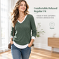 Faux Two Piece Layered Knit Sweater Casual Pullover Top