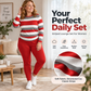 Women's Striped Long Sleeve Top & Pants Set