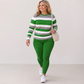 Women's Striped Long Sleeve Top & Pants Set