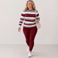 Women's Striped Long Sleeve Top & Pants Set