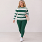Women's Striped Long Sleeve Top & Pants Set