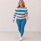 Women's Striped Long Sleeve Top & Pants Set